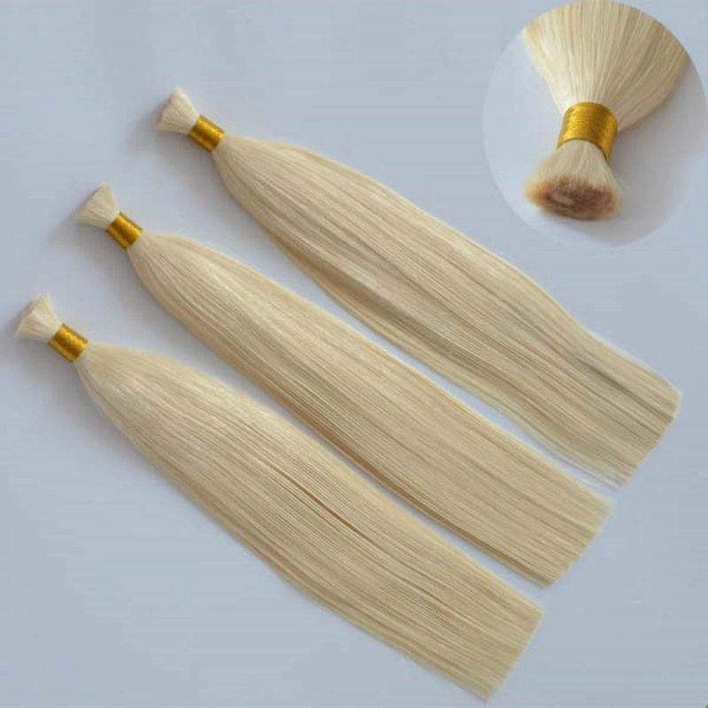 China double drawm raw european blonde hair bulk human hair extension HJ 045